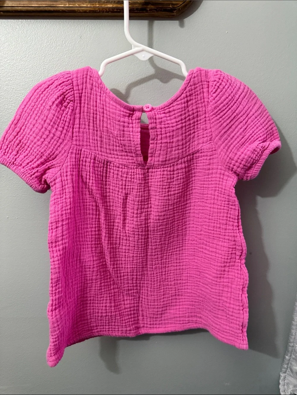 Cat & Jack Bright Pink Ruffle Eyelet Short-Sleeve Top